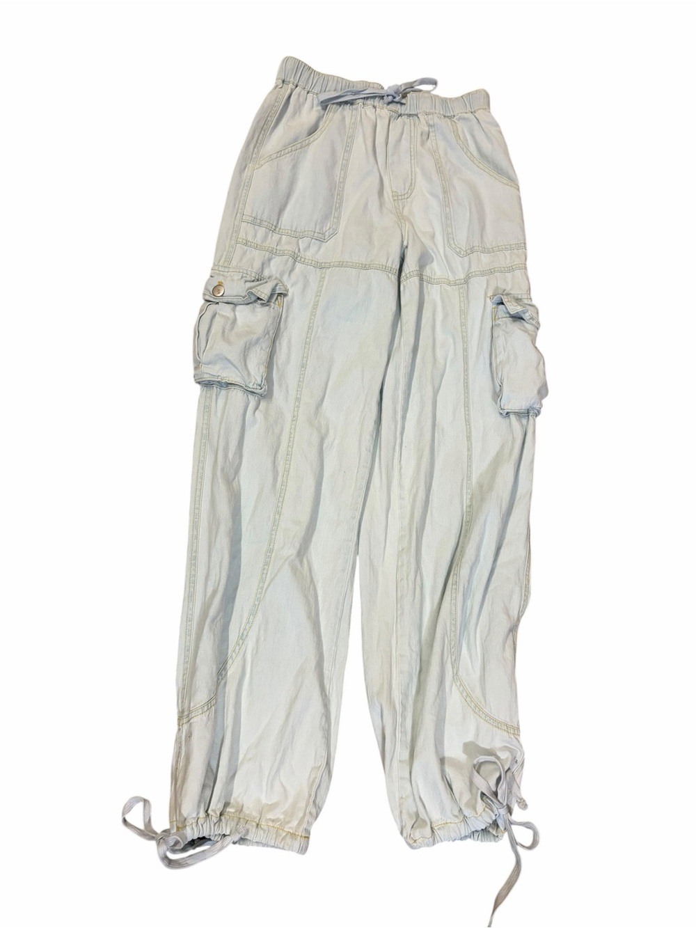 ALTAR’D STATE Lightwash Lightweight Cargo Jogger Ankle Tie Pants